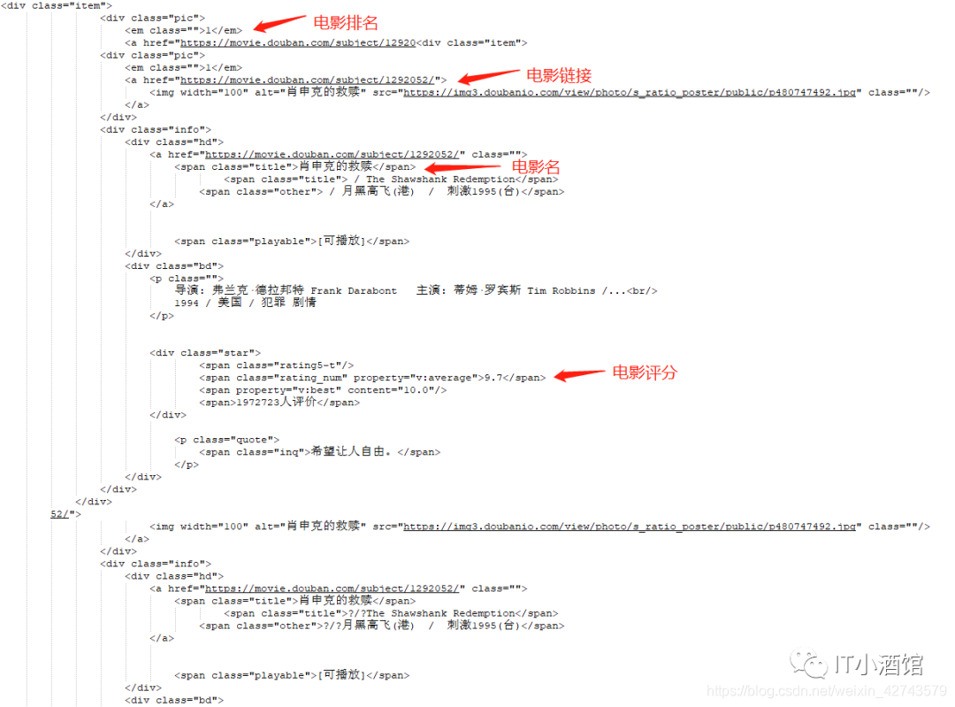 Python爬取豆瓣电影Top250数据存入Excel python爬取豆瓣热门电影信息_HTML_04
