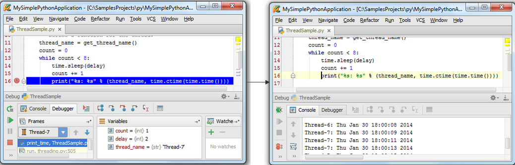 python 如何实现指定主动断开端口连接 python怎么设断点_Pycharm调试器之断点篇_12