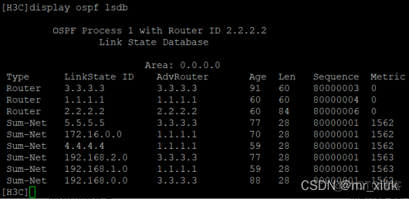 OSPF多区域area 0 OSPF多区域实验目的_OSPF_22