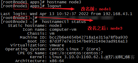 修改centos 输入命令的主机名 centos修改主机名立即生效_修改centos 输入命令的主机名