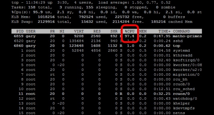 centos 占用cpu很高 centos top cpu_运行时间