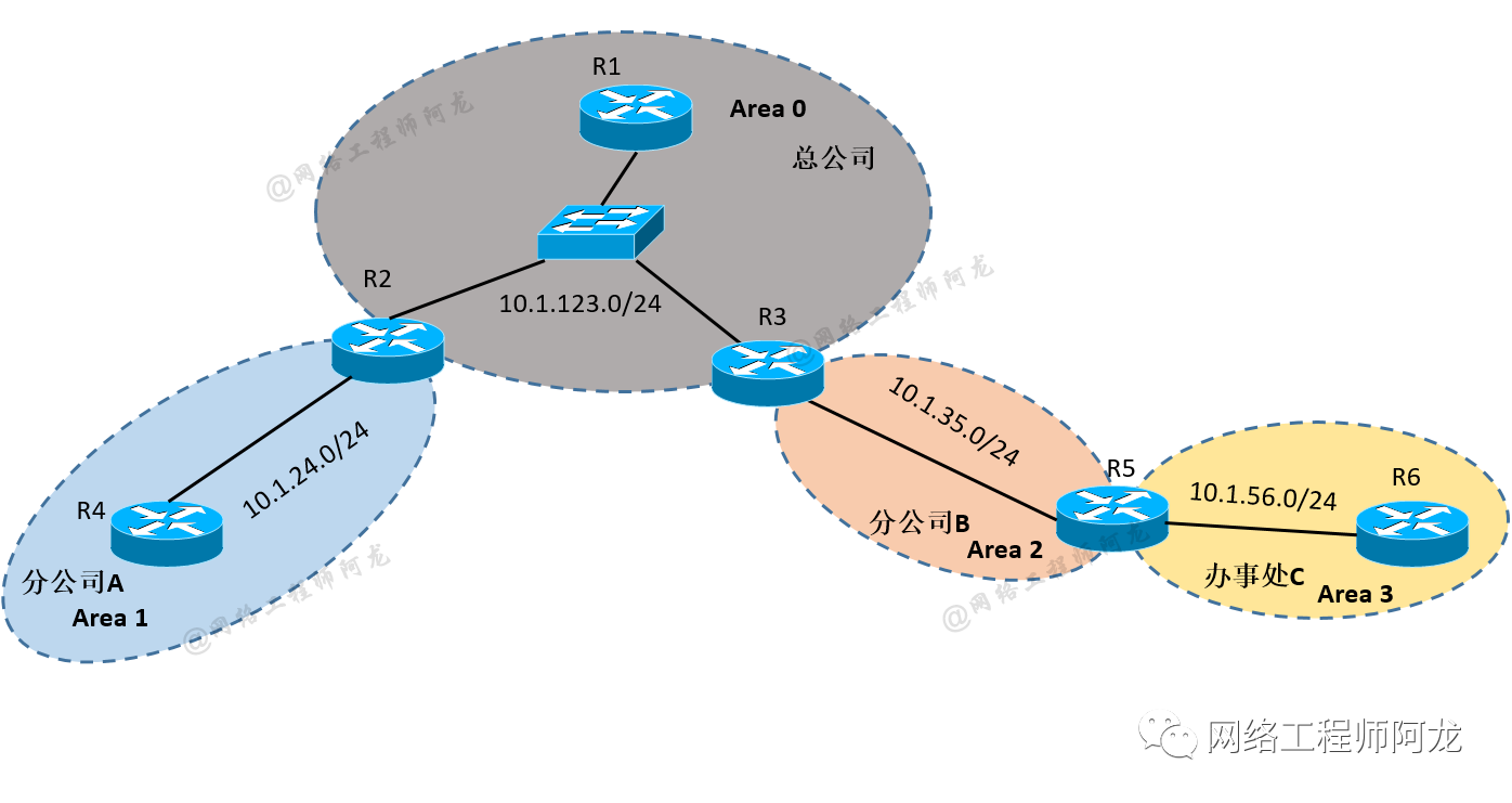 ospf知识点 ospf例题_网络拓扑