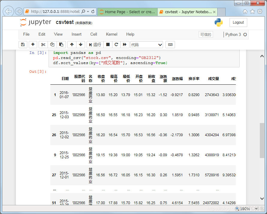 jupyter notebook数据可视化哔哩哔哩 jupyter excel可视化_CSV_04