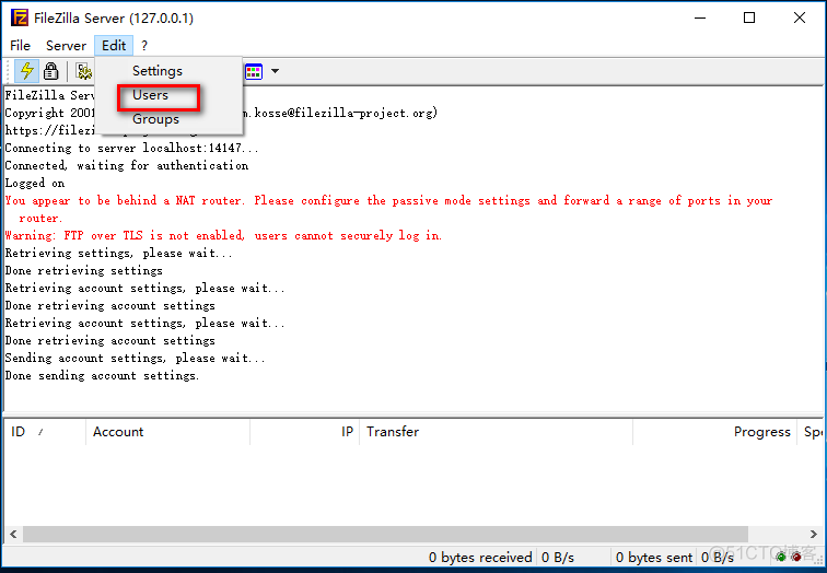 filezilla server CentOS搭建 filezilla server搭建ftp服务器_无法访问_13