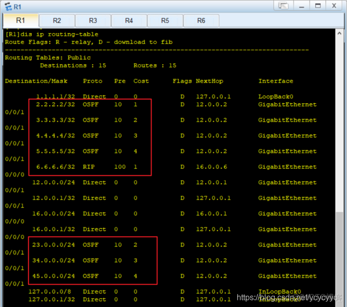 多区域ospf 多区域OSPF配置实验华为_R3_04