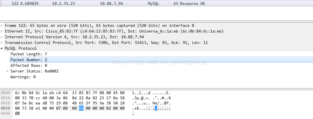 MySQL 握手数据包解析 mysql协议解析_mysql通信协议_06