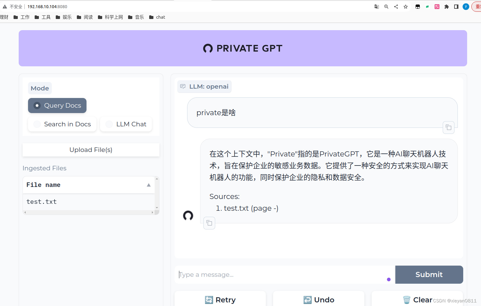 GPT应用_PrivateGPT_github