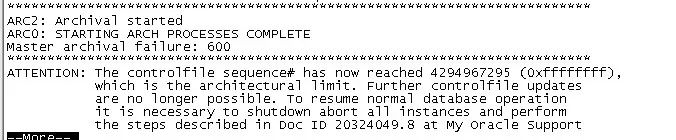 案例分析：控制文件序列号满故障处理记录_序列号