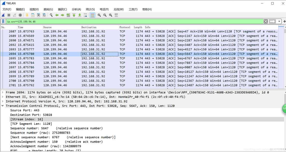 Wireshark连接手机教程 wireshark详细教程_TCP_04