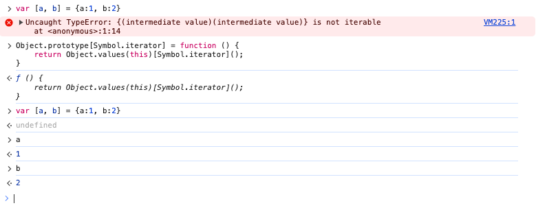 JS：如何使var [a,b] = {a:1,b:2}成立？---很有意思的一道题_ES6_02