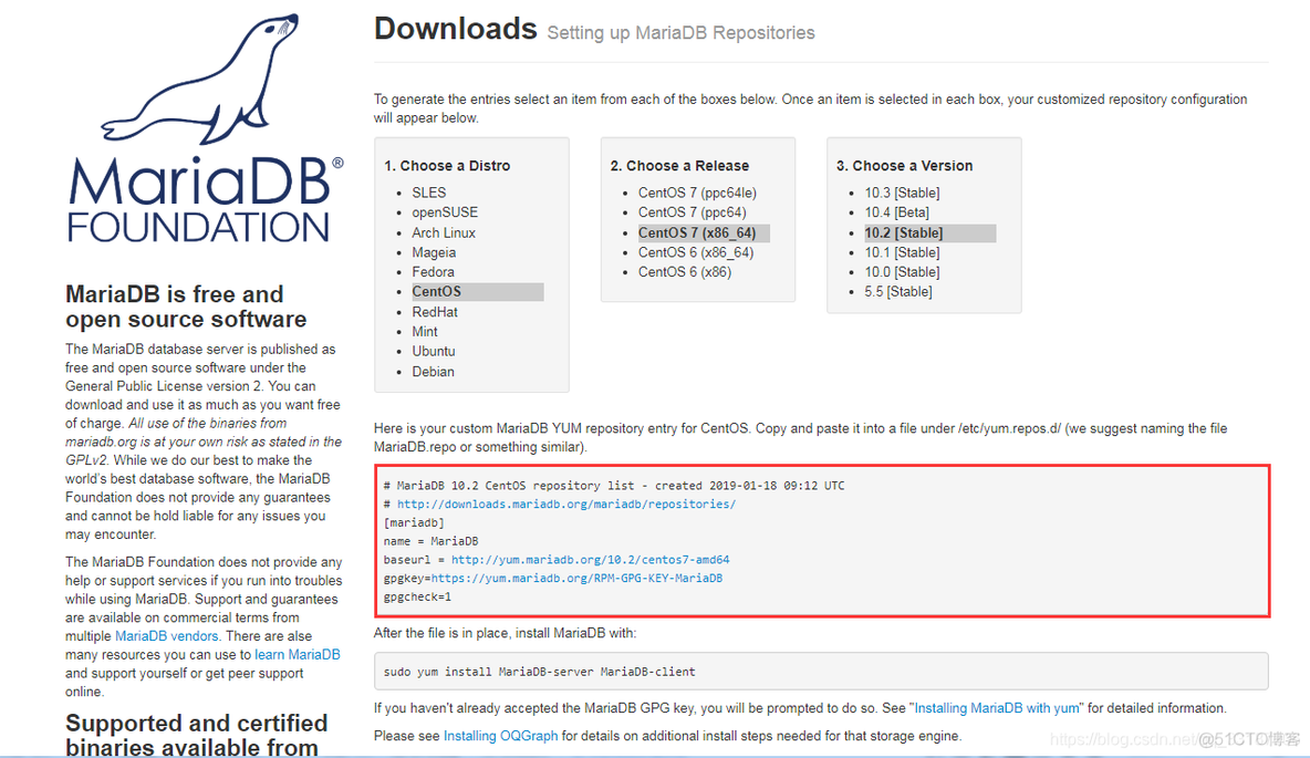 centos7系统安装mangodb哪个版本好 centos7yum安装mariadb_数据库