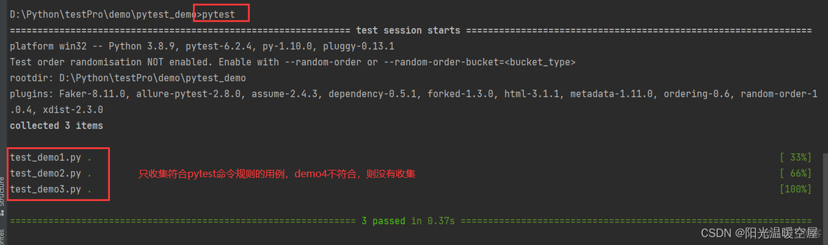 pytest不执行指定目录 pytest命令行_pytest不执行指定目录