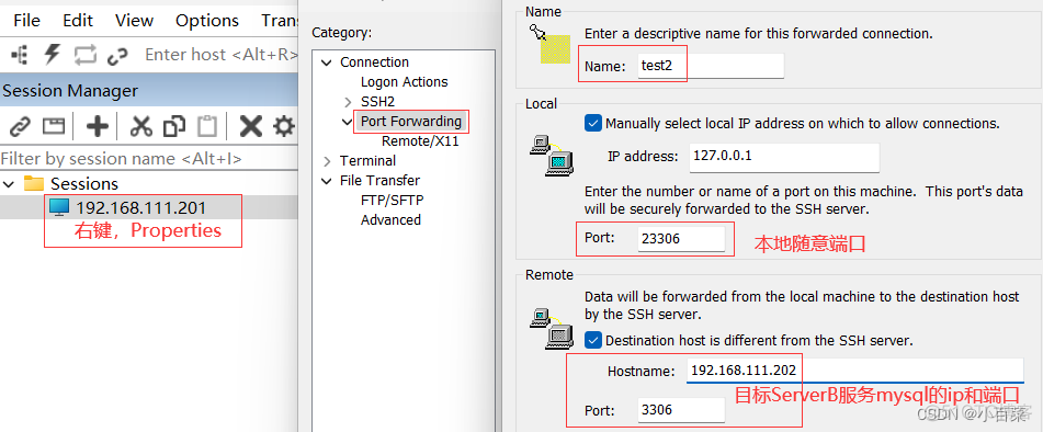 使用ssh隧道连接ES securecrt ssh隧道_端口转发_08