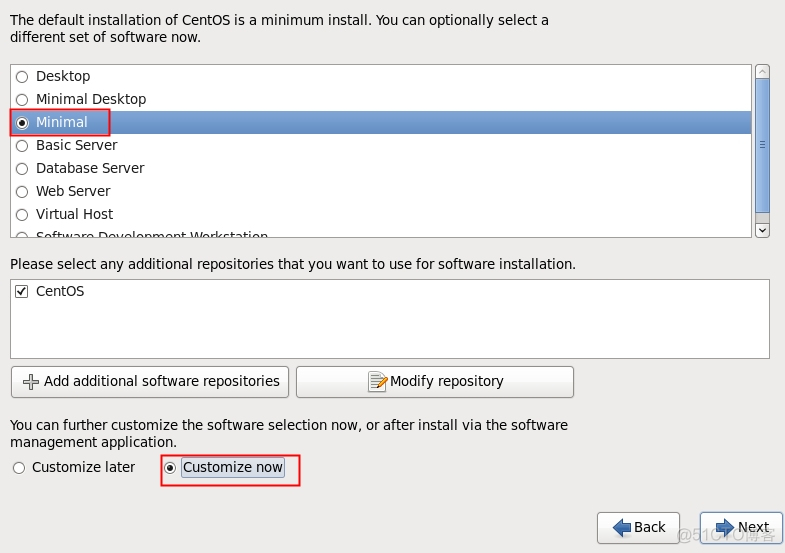 centos yum 选择版本 centos软件选择怎么选择_自定义