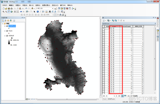 arcgis显示dem高程值 arcgis dem生成高程点_多点_10