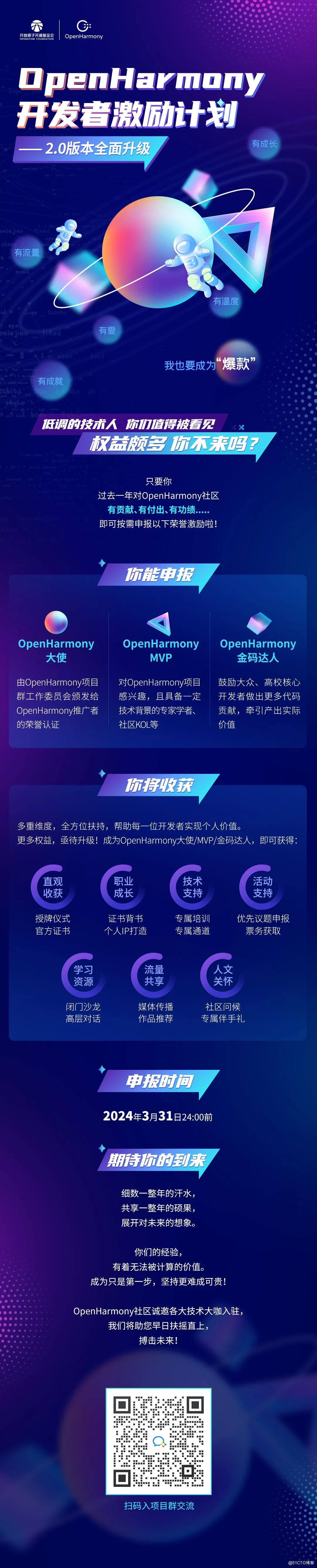 看你能解锁哪些新身份？OpenHarmony大使、MVP、金码达人在线申报-鸿蒙开发者社区