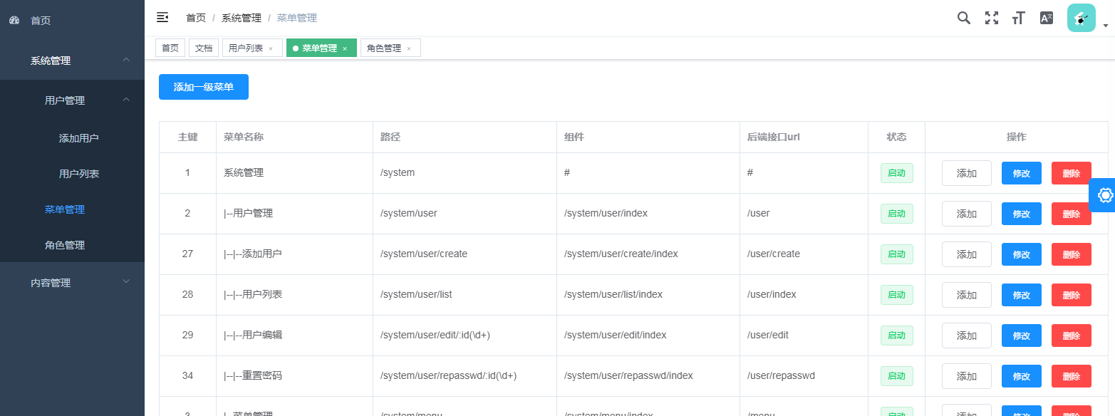 element 动态按钮 vue-element-admin动态菜单_go-admin