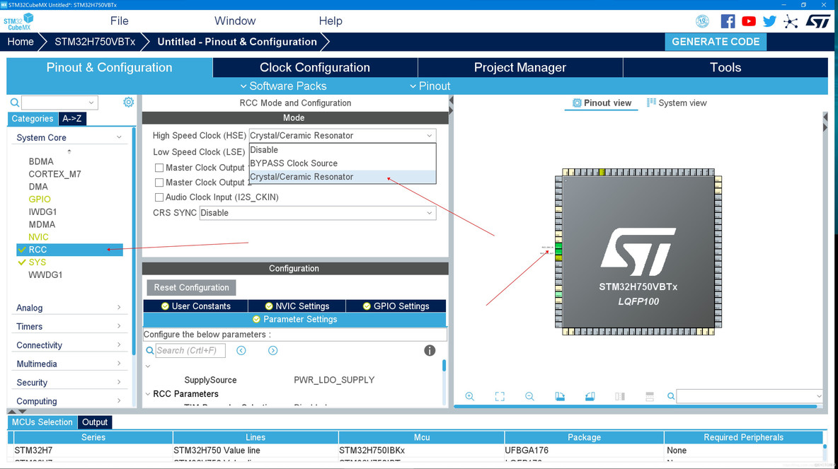 stm32cubeMX STM32H7配置USB U盘 stm32带usb_单片机