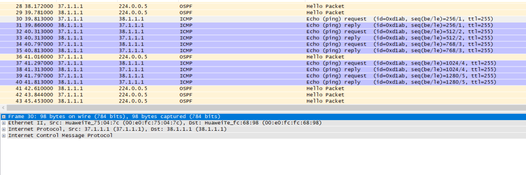 ospf邻居状态一直是exsta ospf邻居状态为full_ping不通网关 抓包正常_08