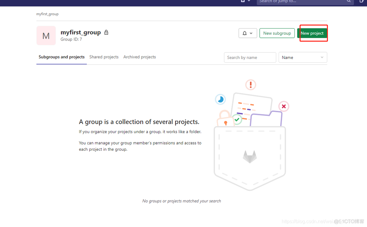 gitlab 项目组中 新建子项目 gitlab怎么创建项目_git_12