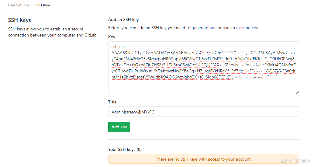 gitlab 用户SSH秘钥 文件存储路径 gitlab生成ssh密钥_远程仓库_07