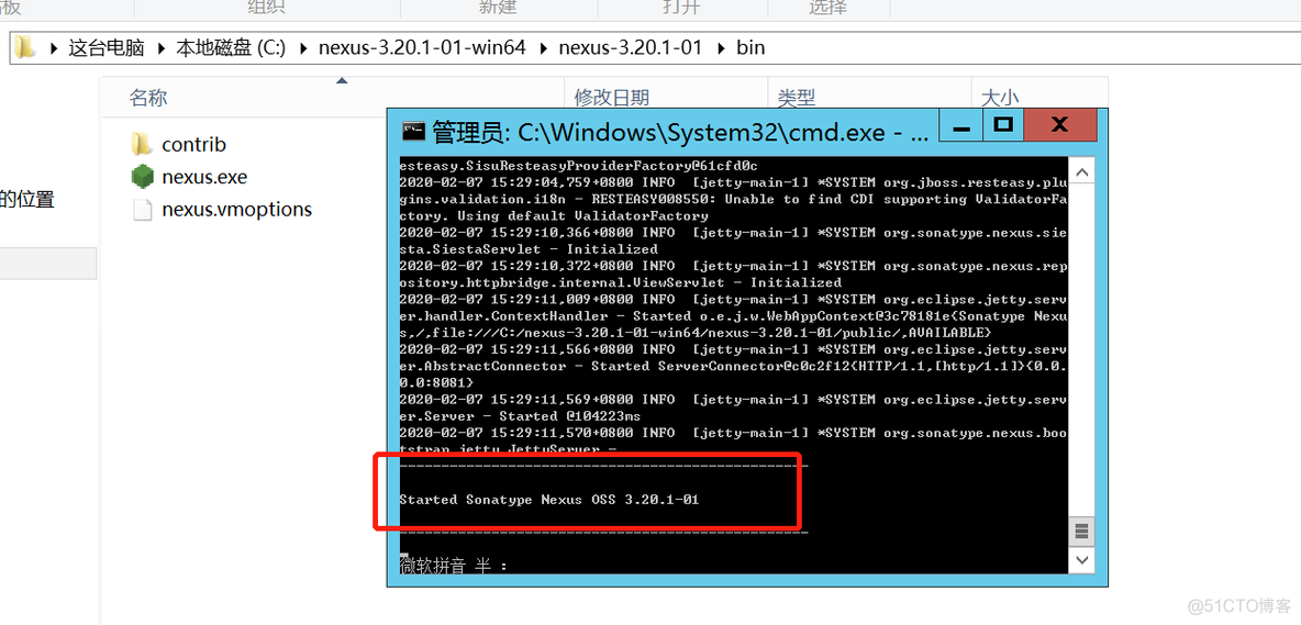 centos nexus 开机启动 nexus windows启动_命令行工具_06