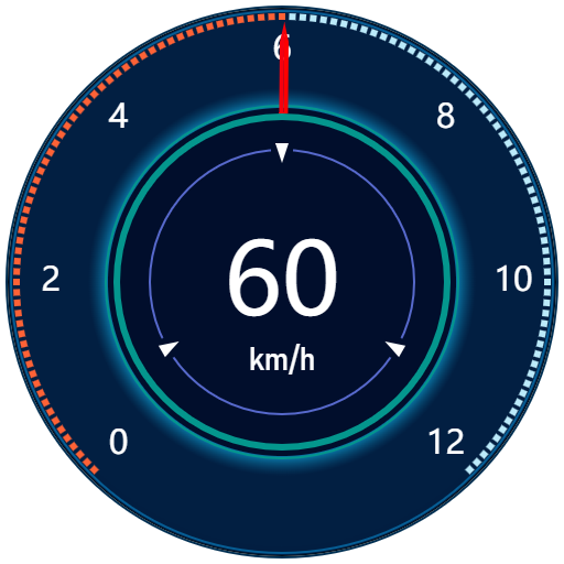 【Canvas与艺术】淡蓝辉光汽车速度仪表盘_canvas 汽车速度表_02