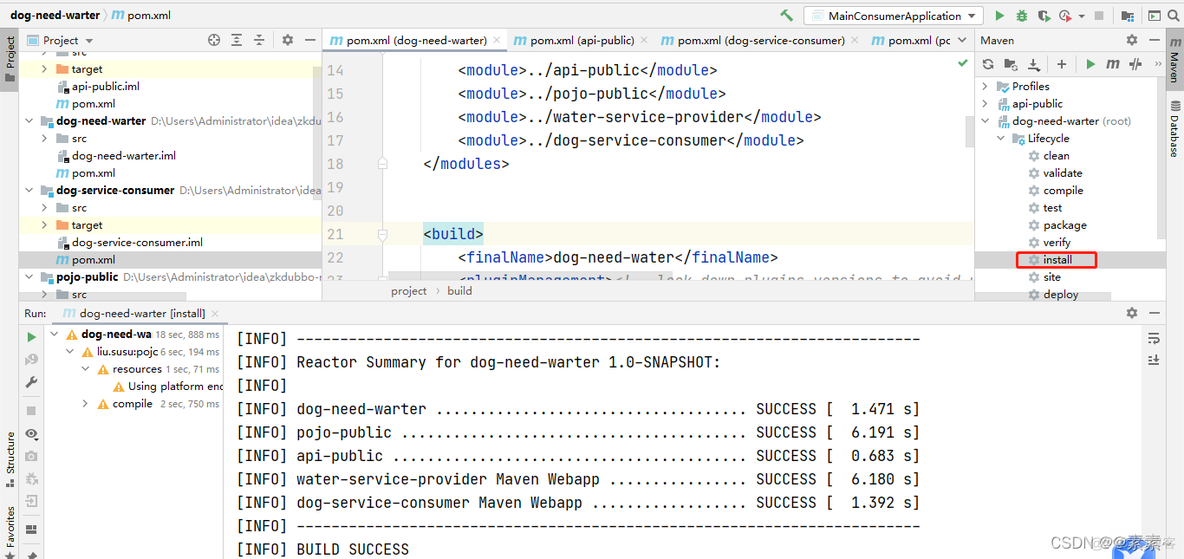 idea maven项目子模块都是灰色的 idea maven 多模块_ide_03