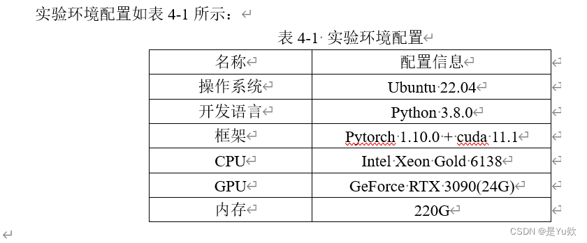 论文中的实验环境配置_python