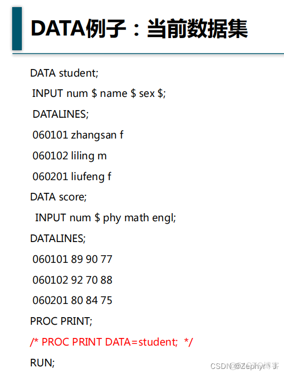 SAS 中的DATALINES sas data input_数据集_03