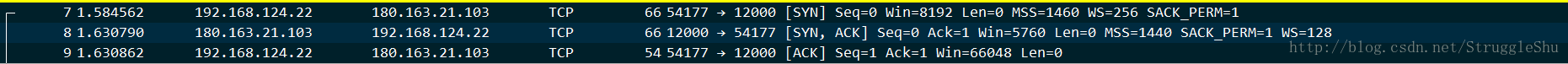 CMCC portal 协议wireshark 抓包分析 wireshark抓tcp报文_三次握手_03