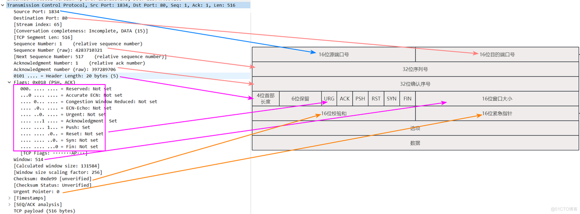 Wireshark 分块传输 wireshark传输层协议_数据_04