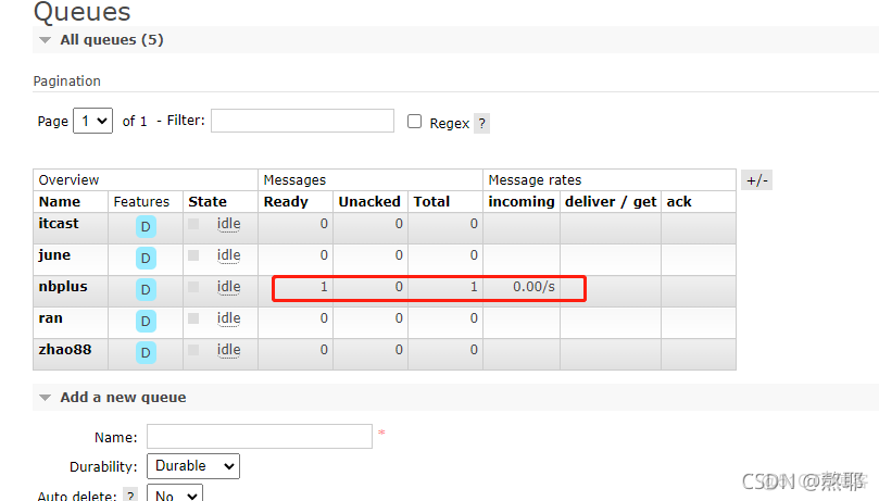 Springboot Rabbitmq配置文件绑定多个队列 rabbitmq direct多个队列_rabbitmq_05