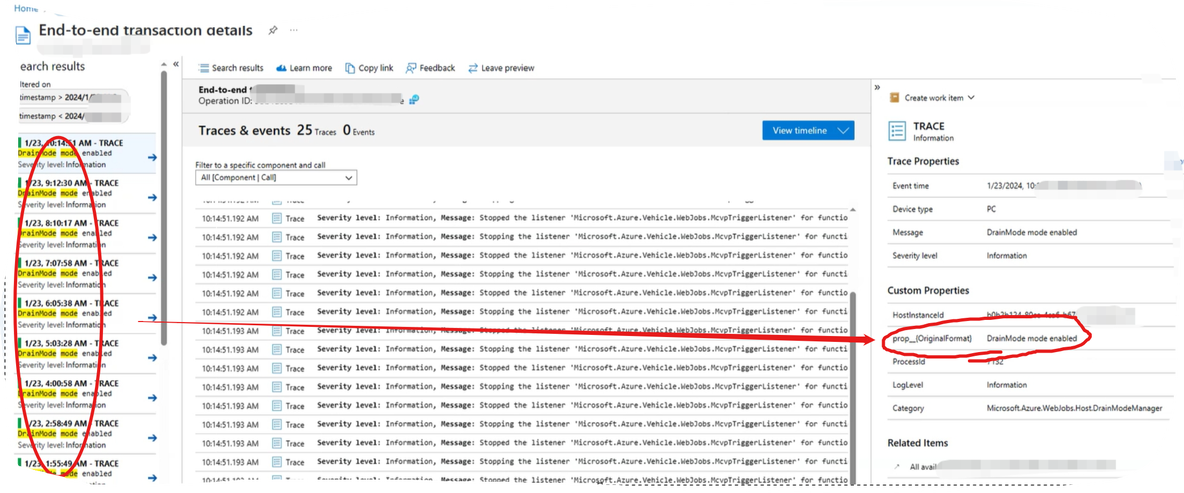 【Azure Function & Application Insights】在Azure Function的日志中，发现DrainMode mode enabled Traces。它是什么意思呢？_缩放