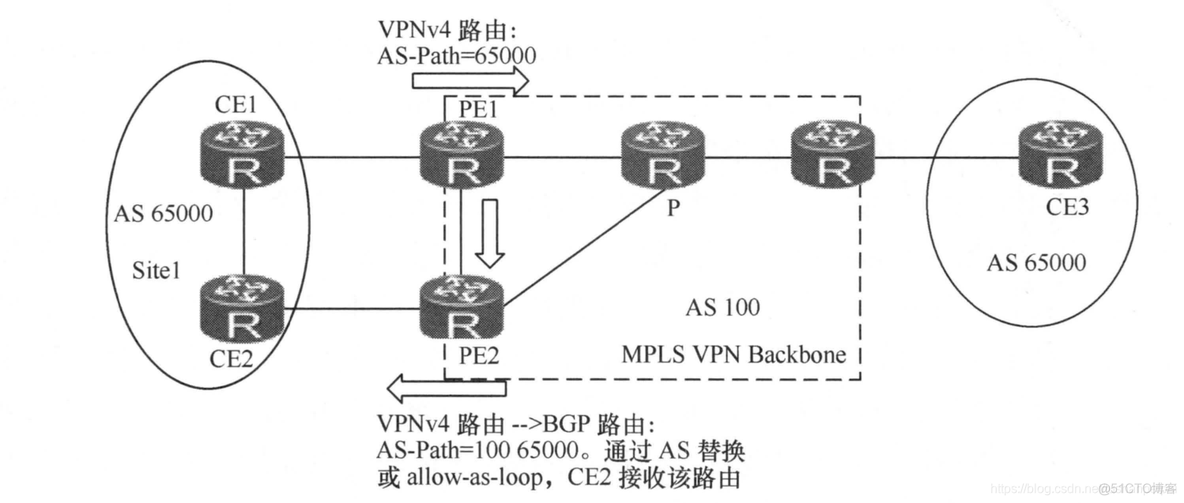 PE与CE之间BGP只能用直连吗 pe和ce之间支持的路由协议_MPLS VPN_03