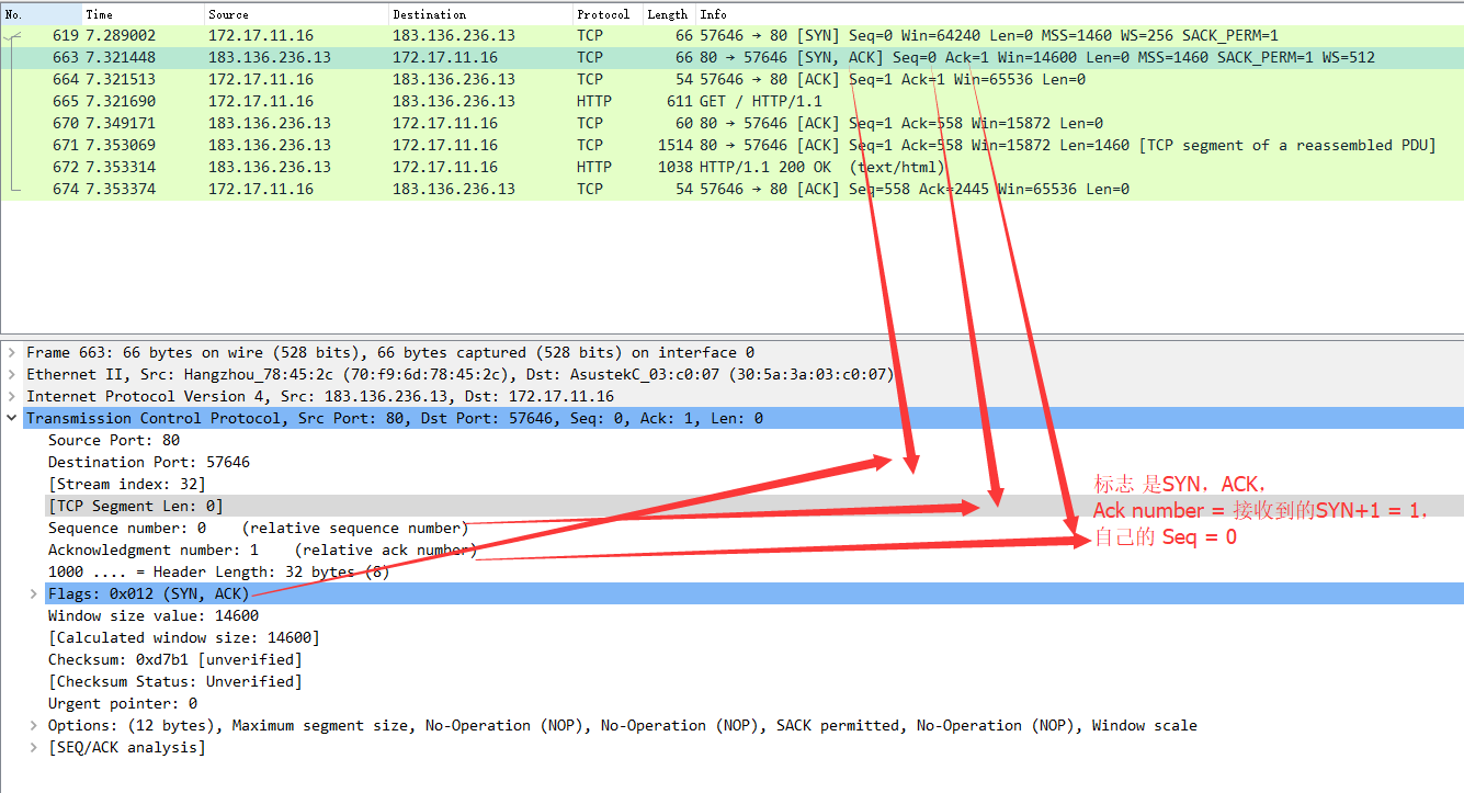 wireshark中完整的三次握手 wireshark分析三次握手_TCP_06