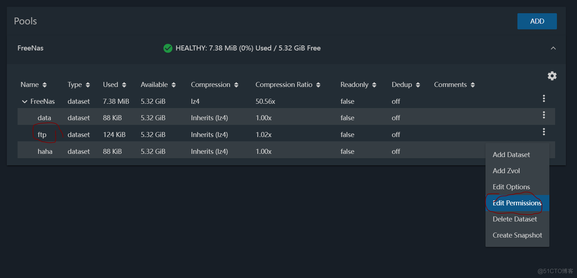 freenas nfs 权限 freenas ftp配置_实验报告_31