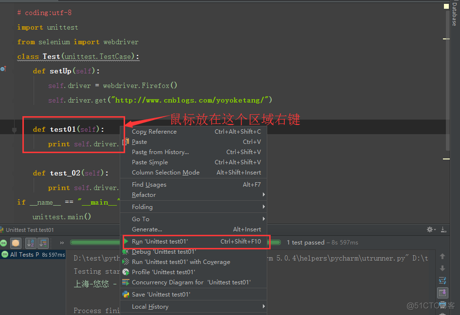 pycharm设置pytest运 pycharm unittest_用例_02