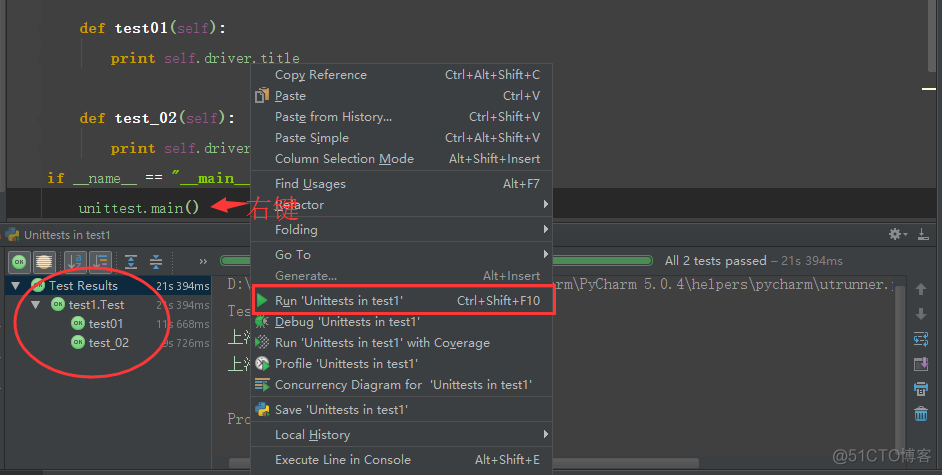 pycharm设置pytest运 pycharm unittest_python_03