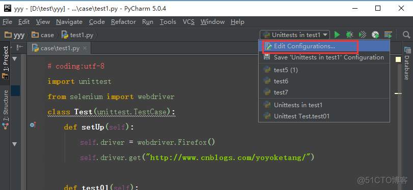 pycharm设置pytest运 pycharm unittest_python_04