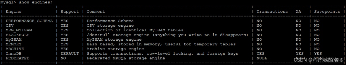 mysql 当前存储引擎 mysql存储引擎类型_外键