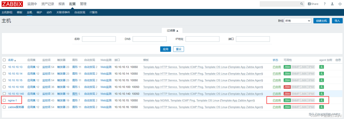 zabbix主机群组和模板 zabbix集群方案_服务器_44