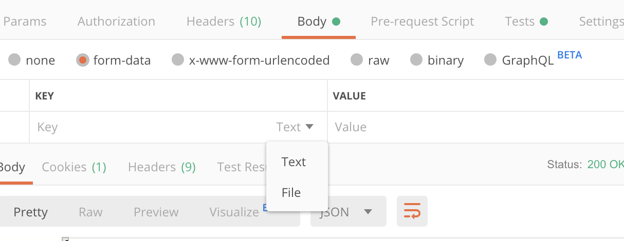 postman上传 Current request is not a multipart request postman上传json数据_json_02