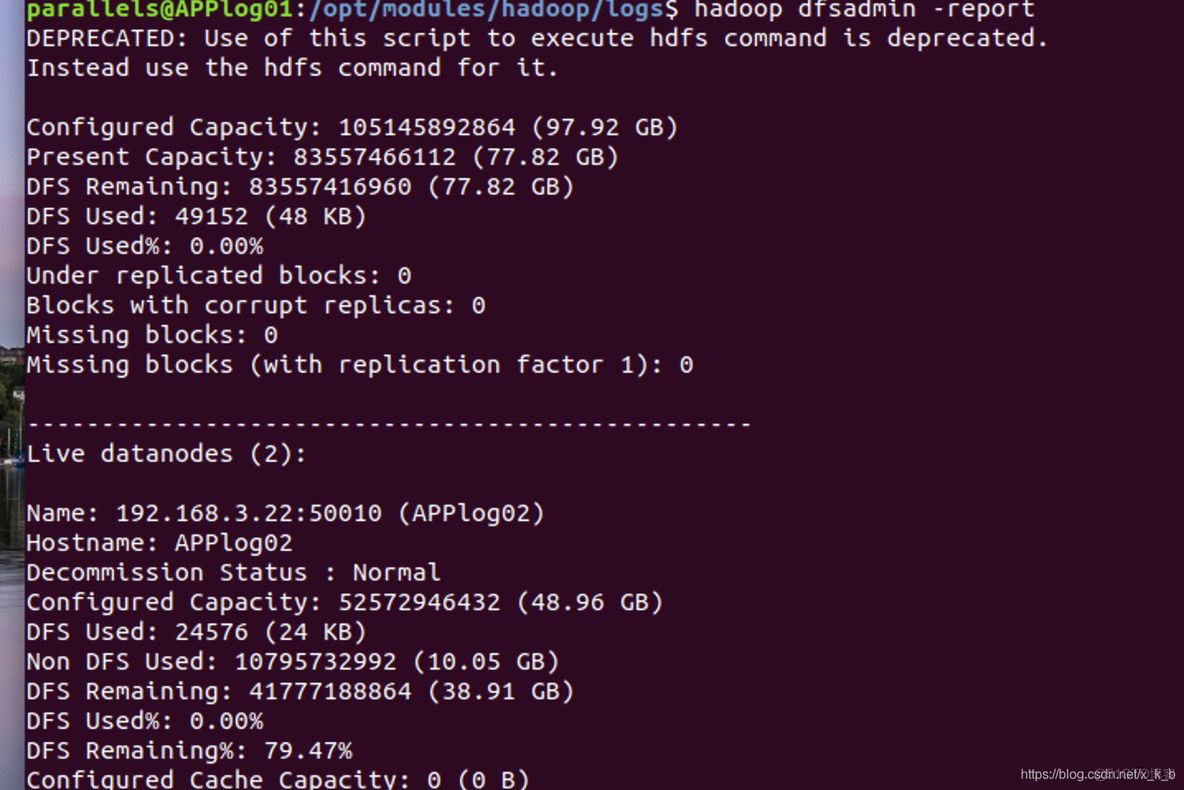 hadoop打印文件的Block报告 hadoop dfsadmin -report_hadoop打印文件的Block报告_03