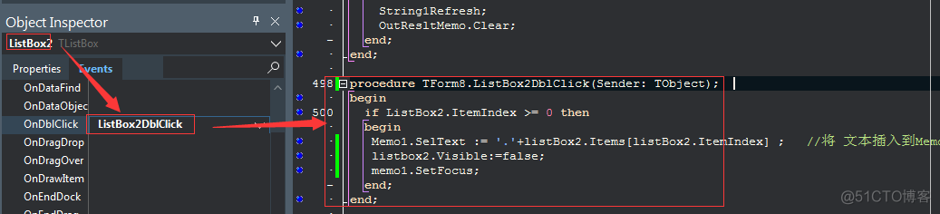 delphi中Memo1点号下拉ListBox1选择完成文本填充_加载_06