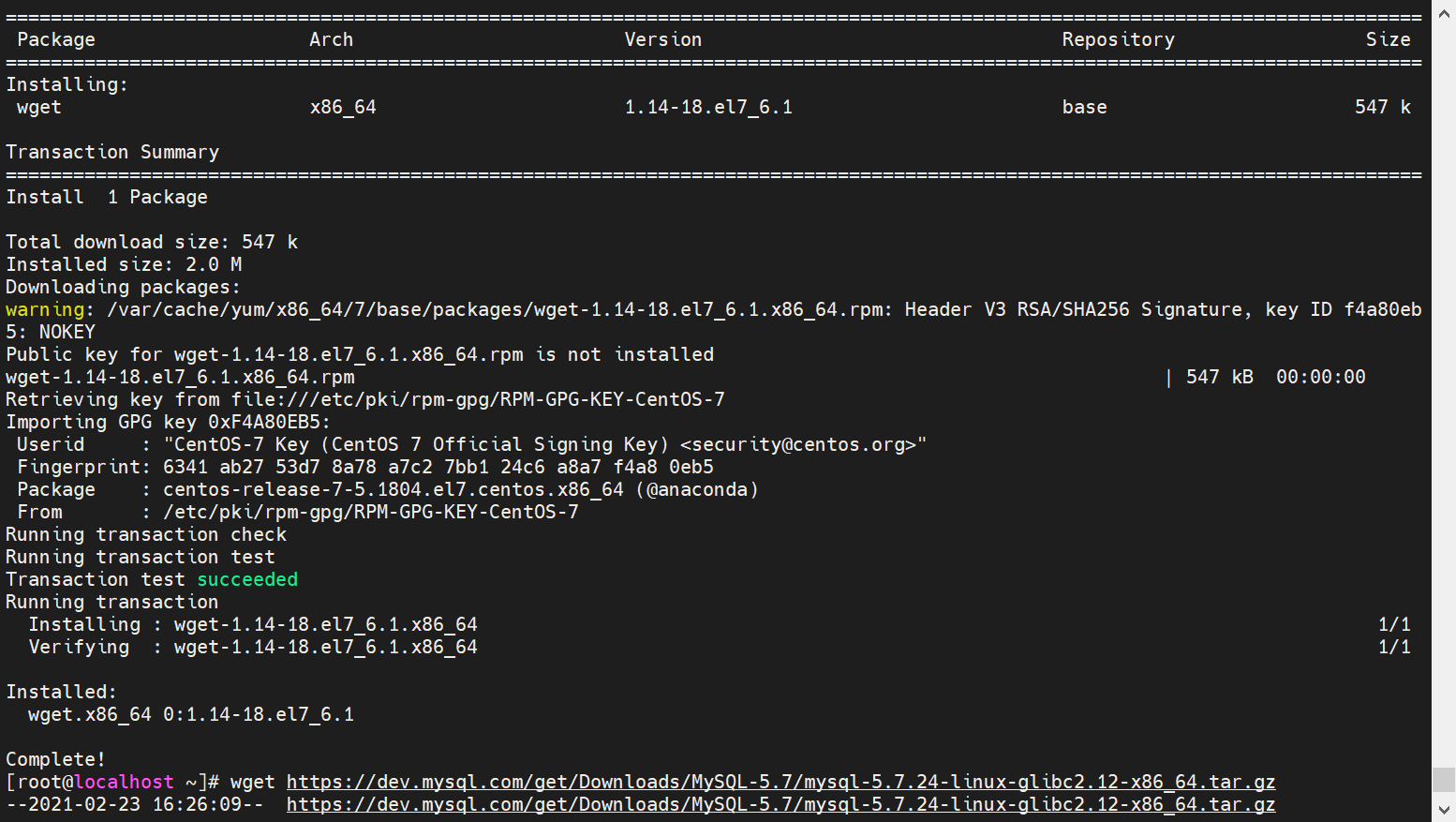 手拉手CentOS 安装 mysql-5.7_centos