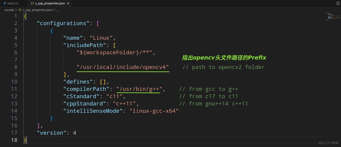 Linux/Ubuntu下使用VS Code配置C/C++项目环境调用OpenCV_git_23