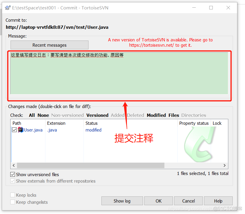 SVN update choose items保存上次的设置 svn如何update_java文件_06