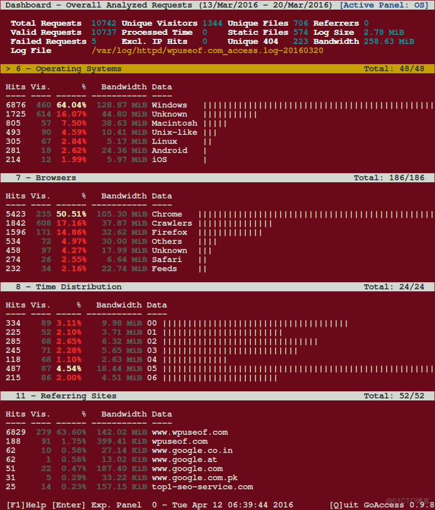 GoAccess（实时 Apache 和 Nginx）开源Web 服务器日志分析器_Web_04