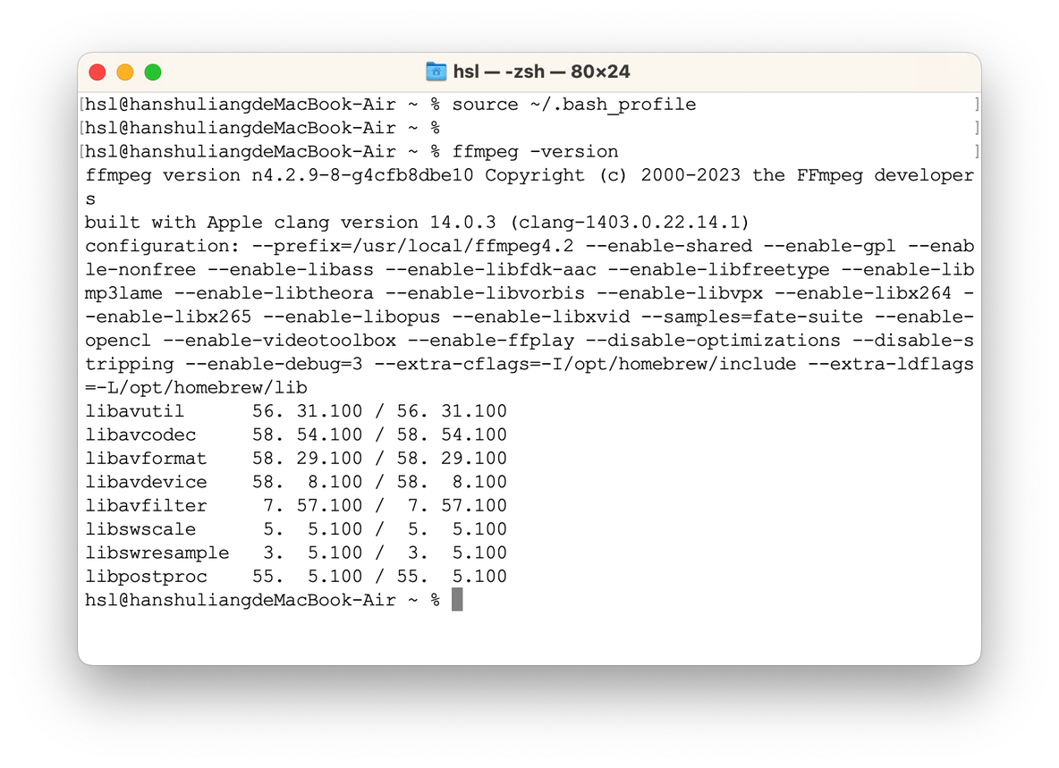 【FFmpeg】在 Mac OS 中编译 FFmpeg 源码 ② ( 下载 FFmpeg 源码 | 源码编译配置 | 源码编译 | 安装库文件 | 配置环境变量 )_ffmpeg_12